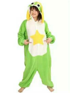 Kigurumi pyjama Keroro Onesie flanelle vert vêtements de nuit pour les adultes