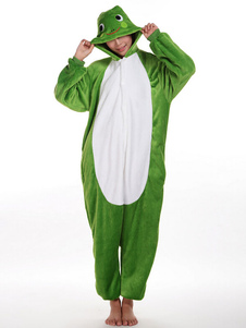 Pyjama Kigurumi grenouille Onesie Snuggie flanelle vert animaux vêtements de nuit pour les femmes