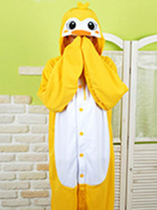 Pyjama Kigurumi Penguin Onesie Snuggie flanelle jaune animaux vêtements de nuit pour adulte