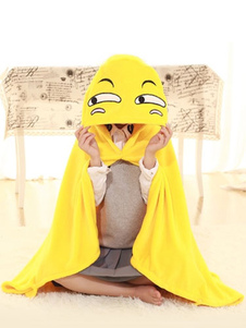Kigurumi jaune Costume drôle Emoji douillettes flanelle Poncho Cape adulte Onesie pyjamas