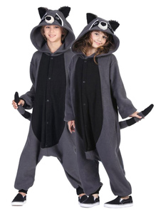 Pyjama Kigurumi Racoon Onesie Snuggie flanelle grise animaux vêtements de nuit pour adulte