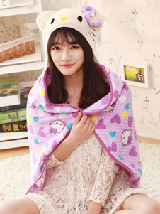 Kigurumi chat Costume douillettes animaux Floral lilas flanelle Cape manteau adulte Onesie pyjamas