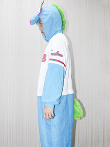Pyjama Kigurumi dinosaure Onesie Snuggie flanelle bleu animaux vêtements de nuit pour adulte