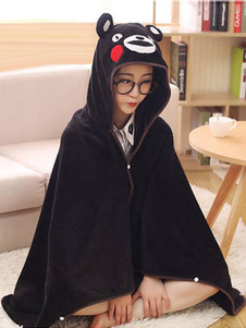 Pyjama Kigurumi Kumamon Onesie Snuggie noir flanelle vêtements de nuit pour adulte