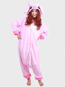 Pyjama Kigurumi Stitch Onesie rose flanelle vêtements de nuit pour les adultes