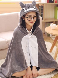 Totoro Kigurumi Costume douillettes animaux gris flanelle Poncho Cape adulte Onesie pyjamas