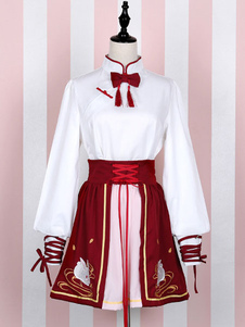Lolita rouge Sketch SK taille haute Criss Cross Swan Lake Lolita jupe