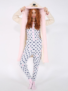 Pyjama Kigurumi Bear Onesie Snuggie flanelle blanche animaux vêtements de nuit pour adulte