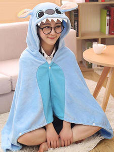 Kigurumi Onesie pyjamas Stitch Costume bleu douillettes flanelle Adult Poncho Cape Costume