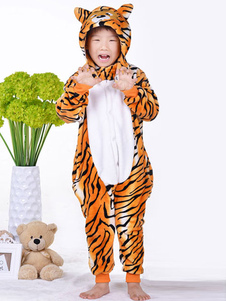 Pyjama Kigurumi tigre jaune Onesie flanelle animaux vêtements de nuit pour enfants