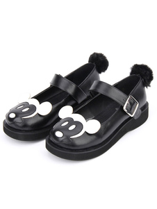 Sweet Lolita Chaussures noir chaussures Lolita haut bas Mickey modèle rond