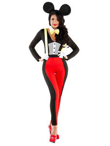 Sexy Costume Mickey Mouse Halloween Mickey Jumpsuit avec harnais et collier
