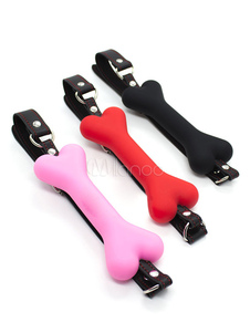 Silicone bouche ouverte Gag chien OS forme avec cuir réglable sangle BDSM outil