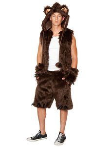 Brun fourrure Cosplay Costume Costume Halloween Costume Sexy ours masculin