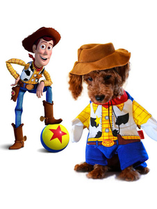 Costume de Pet Cowboy shérif jaune vêtements chien