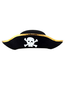 Pirate Costume accessoires chapeau Halloween or noir Skull imprimé PAC pour hommes
