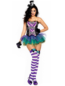 Costume de magicien de Purple robe Mini Carnaval cirque Ringmaster Costume pour femmes