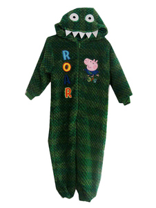 Kigurumi pyjama dinosaure vert Onesie flanelle Sleepwear Costume pour les enfants
