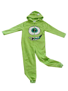 Kigurumi pyjama monstres Université Mike Onesie vert flanelle manches longues vêtements Costume pour