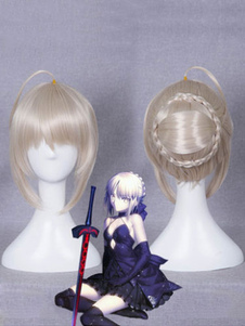 Carnevale Fate Saber Parrucca cosplay bianco écru gioco parrucca