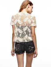 Cool d'Ivoire 95 % coton 5 % Polyester manches courtes Ladies Crochet haut