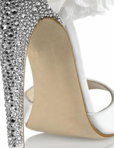 Modern White 3 9/10'' High Heel Cloth Fashion Sandals