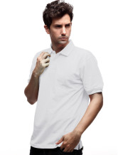 Fabuleux coton blanc 60% 40% Polyester Col de préparation de lit Mens Polo