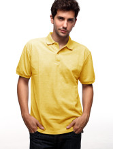 Lumière coton jaune 60% 40% Terylene manches courtes Polo Hommes