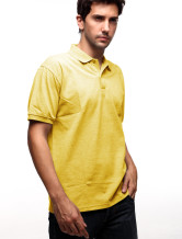 Lumière coton jaune 60% 40% Terylene manches courtes Polo Hommes