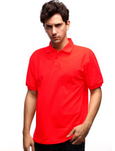 Beau rouge 60% coton 40% polyester Col de préparation de lit Mens Polo