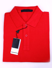 Beau rouge 60% coton 40% polyester Col de préparation de lit Mens Polo