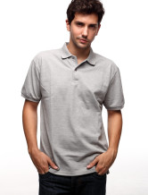 Magnifique Gris 60% Coton 40% Polyester manches courtes Polo Hommes