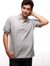 Magnifique Gris 60% Coton 40% Polyester manches courtes Polo Hommes
