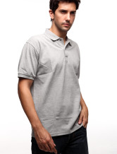 Magnifique Gris 60% Coton 40% Polyester manches courtes Polo Hommes