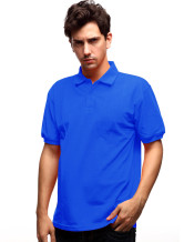 Dark Blue 60% Cotton 40% Terylene Short Sleeves Mens Polo Shirt 
