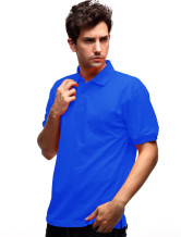 Bleu foncé 60 % coton 40 % Terylene court manches Mens Polo Shirt 