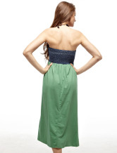 Robe d'été des Verts Halter Jean Tissu Femmes