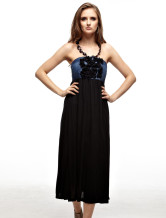 Robe Black Summer Halter Jean Tissu Femmes