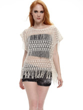 Beige Beautiful 95% Cotton 5% Polyester Fiber Womens Knitting Sweater