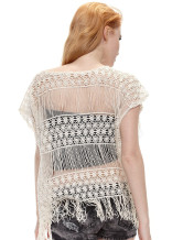 Robe Maille Tricotée Féminine 95% Coton 5% Fibre Polyester Beau Beige 
