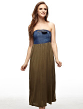Elegant Hunter Green Viscose Jean Fabric Womens Dress