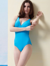 Blue Polyamide One-Piece Womens Swimsuit