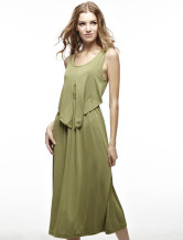 Robe d'été Army Green 65% coton femmes tergal 35% de