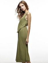 Robe d'été Army Green 65% coton femmes tergal 35% de