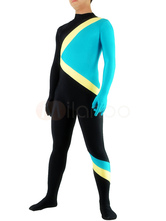 Blue with Yellow & Black Lycra Spandex  Unisex Zentai Suit