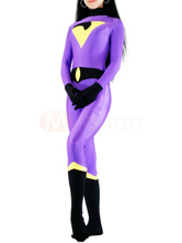 Lycra Spandex Purple and Black Unisex Catsuit