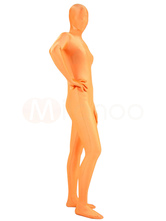 Orange Lycra Spandex Unisex Zentai Suit