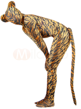 Tiger Pattern Tail Lycra Spandex Unisex Zentai Catsuit