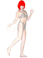 Transparent White Lycra Spandex Unisex Zentai Suit