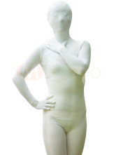 White Lycra Spandex Unisex Zentai Suit